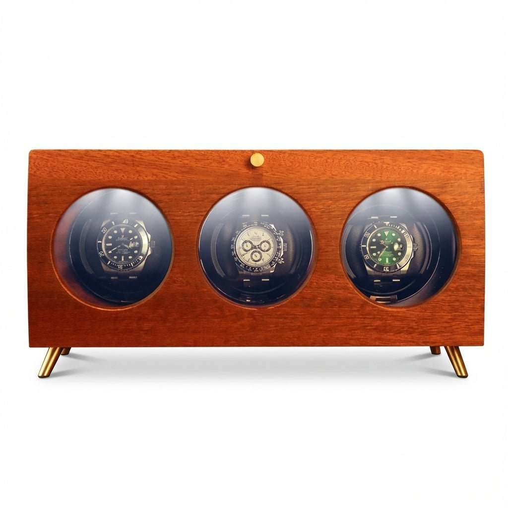 WATCHMATIC Movo Wood Watch Winder 14:350686Three watches bits - WatchMatic